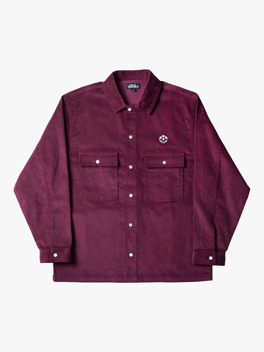 Product image 1 of 2, which shows Blue Flowers Dundee Shirt, Red Wine, S