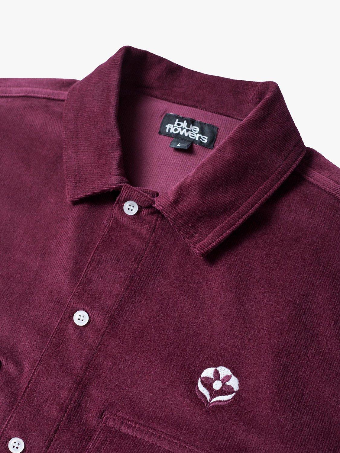Product image 2 of 2, which shows Blue Flowers Dundee Shirt, Red Wine, S