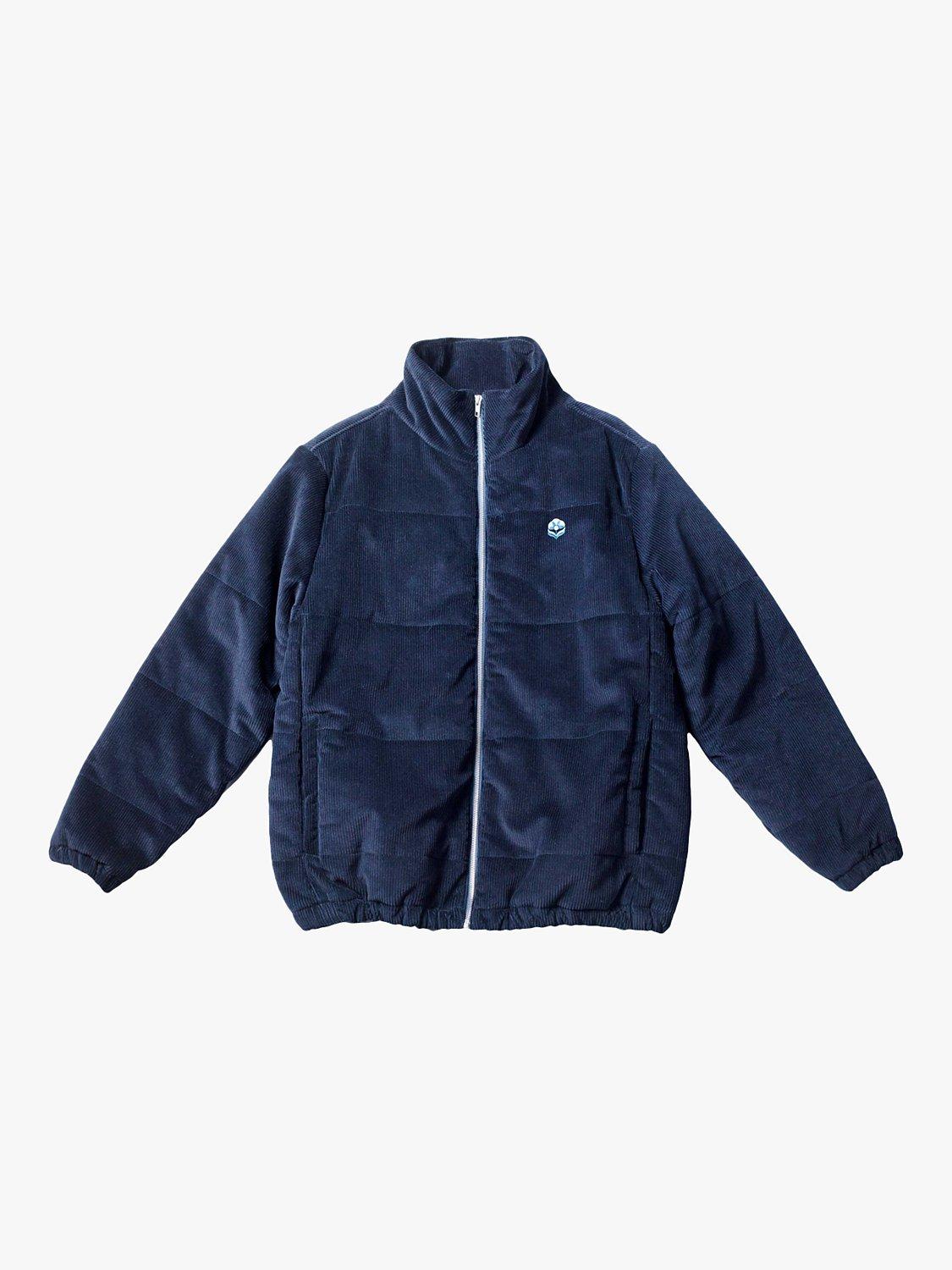 Product image 2 of 4, which shows Blue Flowers Ablaze Quilted Jacket, Blue Navy, S
