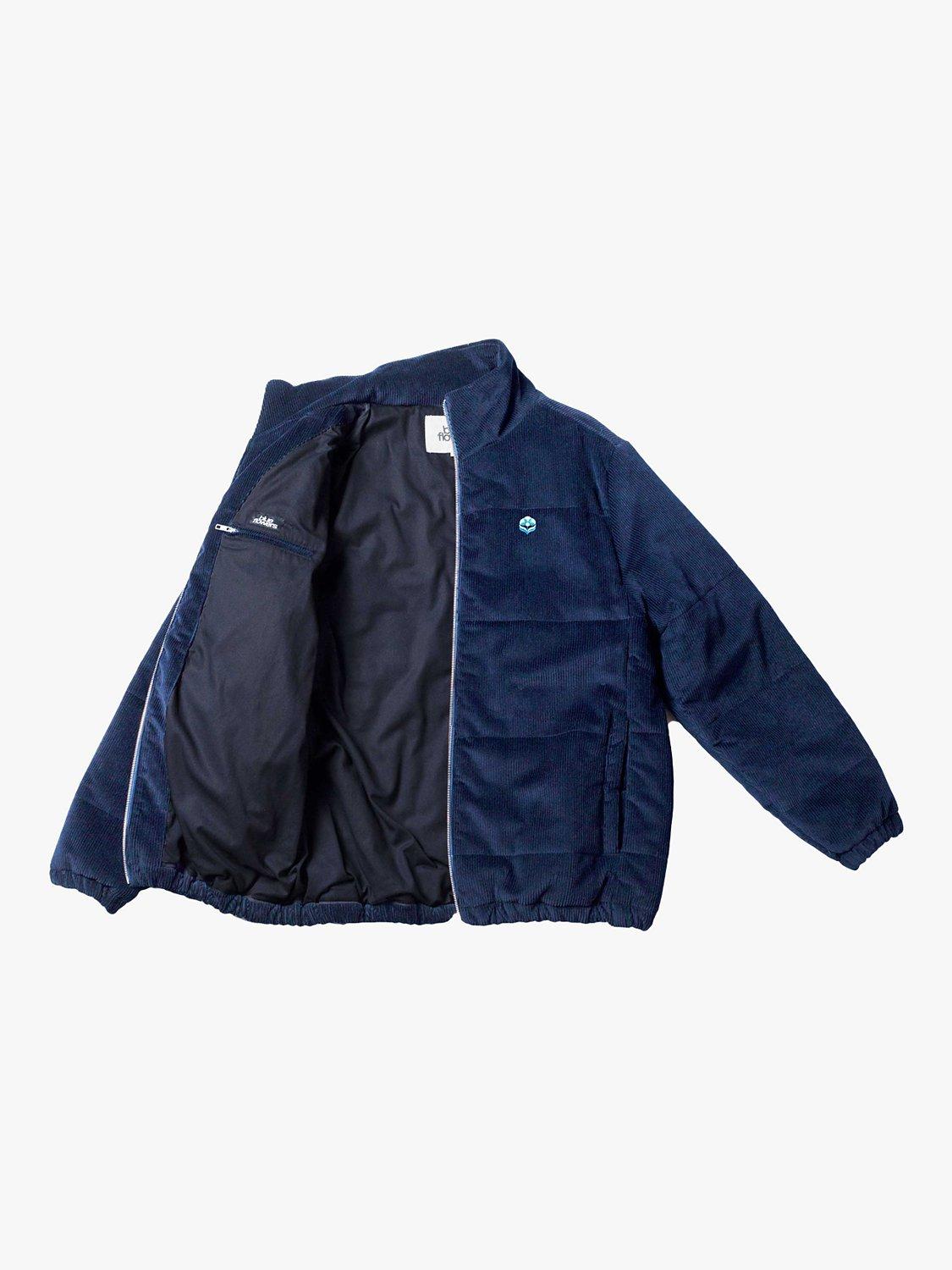 Product image 3 of 4, which shows Blue Flowers Ablaze Quilted Jacket, Blue Navy, S