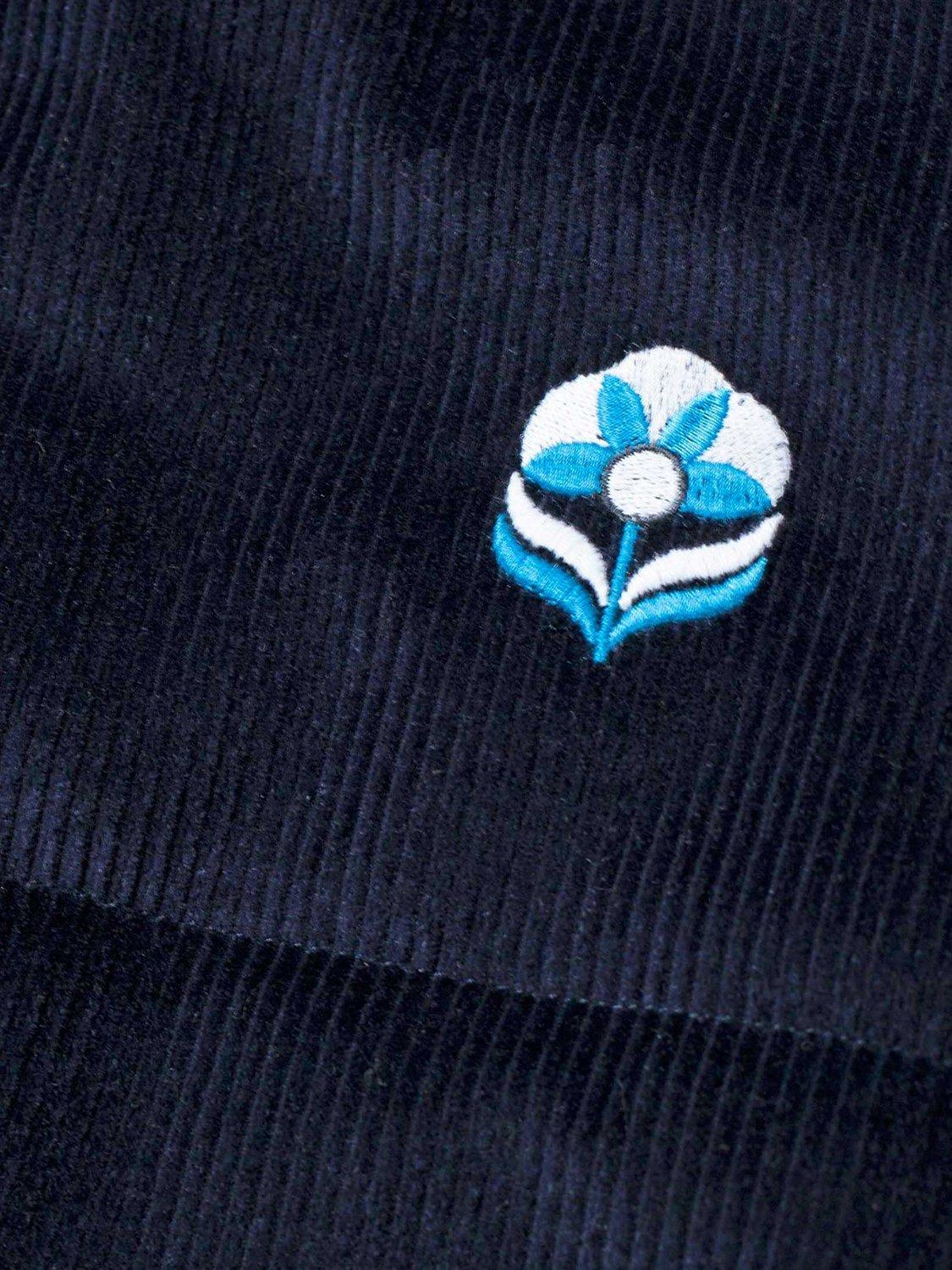 Product image 4 of 4, which shows Blue Flowers Ablaze Quilted Jacket, Blue Navy, S