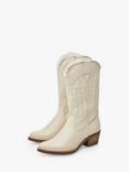 Moda in Pelle Fanntine Leather Cowboy Boots, Cream