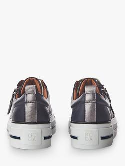 Moda in Pelle Filician Low Top Leather Trainers - view 2, Navy
