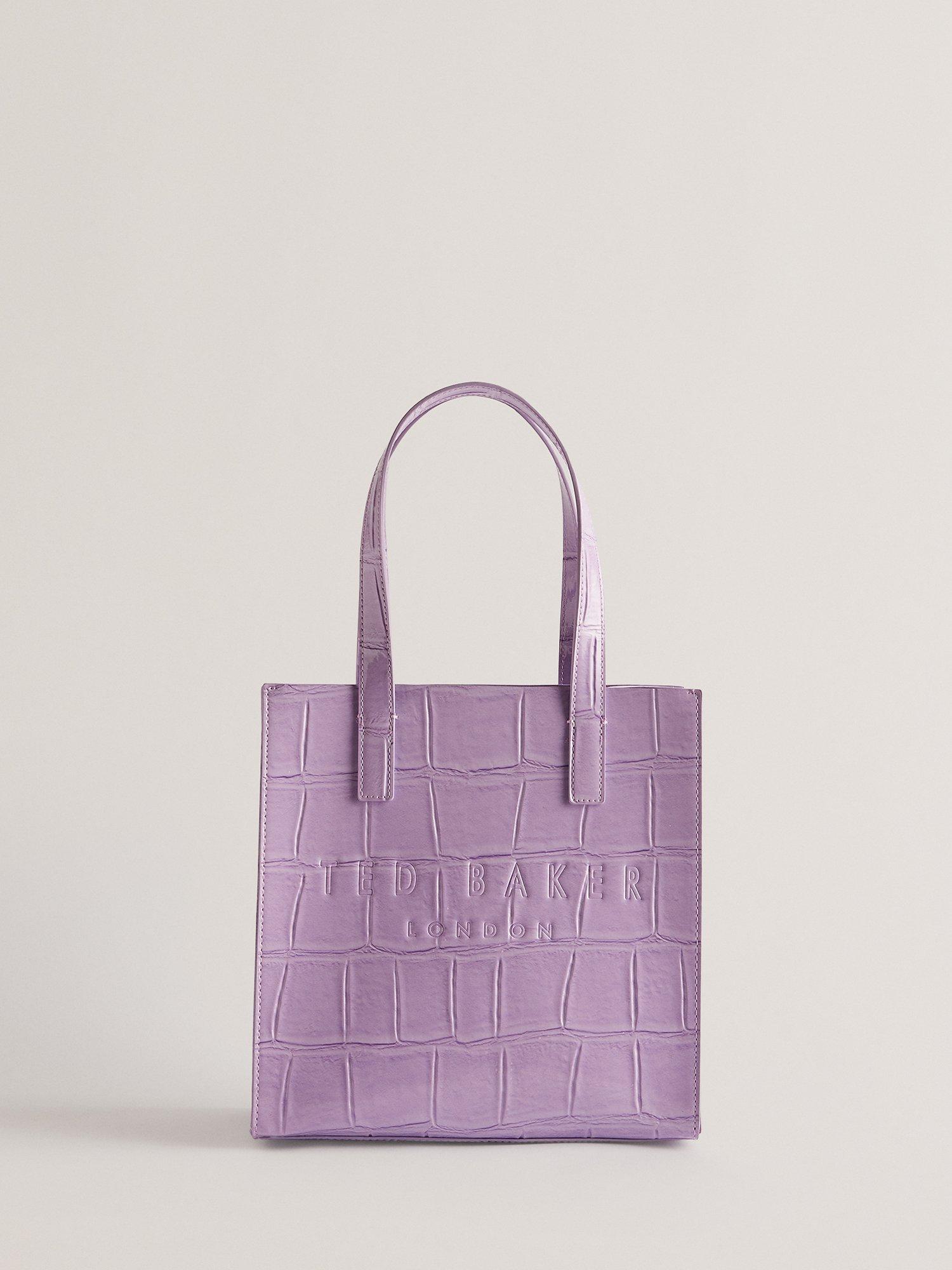 Ted Baker Reptcon Croc Detail Small Icon Shopper Bag, Lilac, One Size