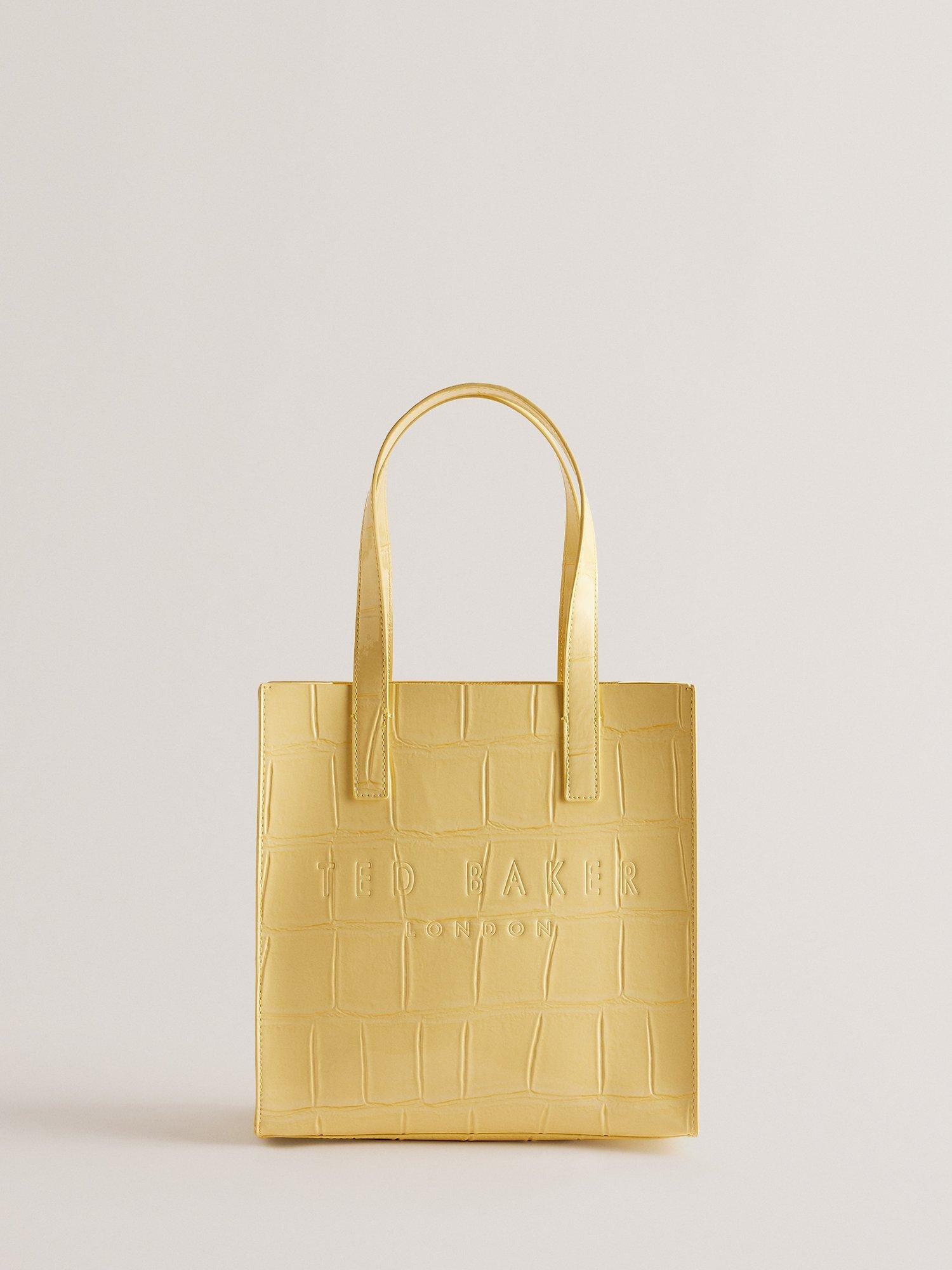 Ted Baker Reptcon Croc Effect Small Icon Tote Bag, Yellow, One Size