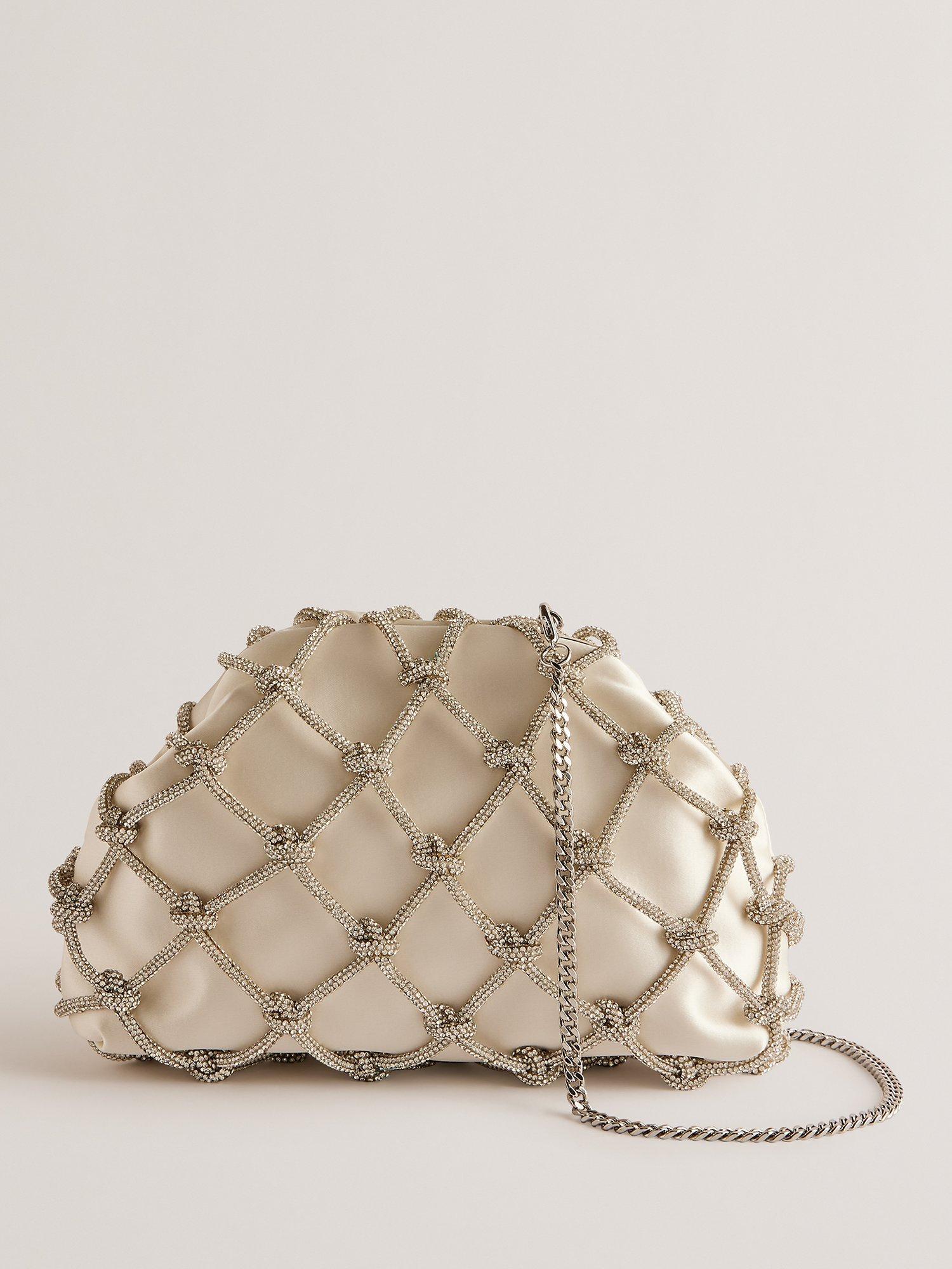 Ted Baker Kylar Crystal Clutch Bag, Natural Ivory