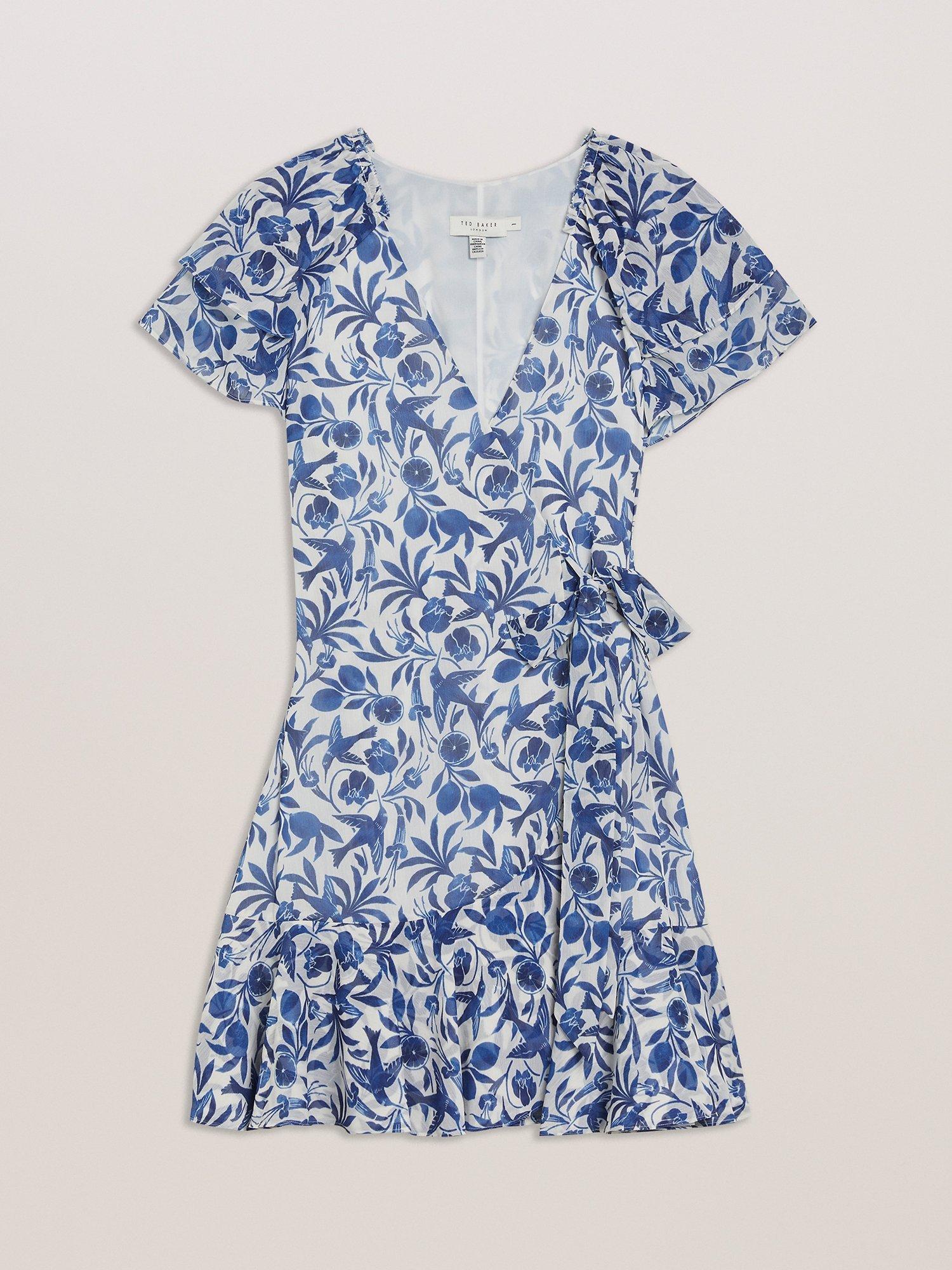 Ted baker blue and white dress new arrivals