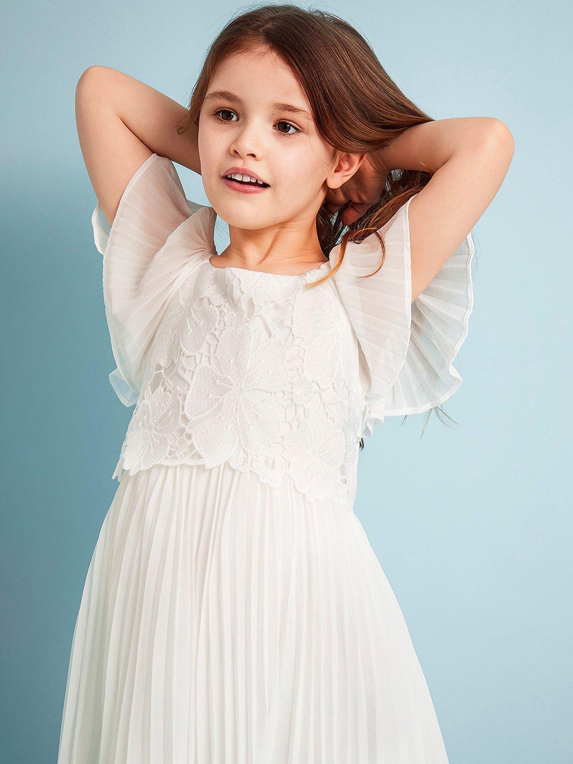 Monsoon Kids Otissa Lace Bodice Pleated Occasion Dress Ivory