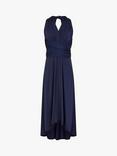 Monsoon Kids' Tia Twist Front Dip Hem Prom Dress, Navy