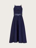 Monsoon Kids' Sequin Scuba Prom Dress, Navy