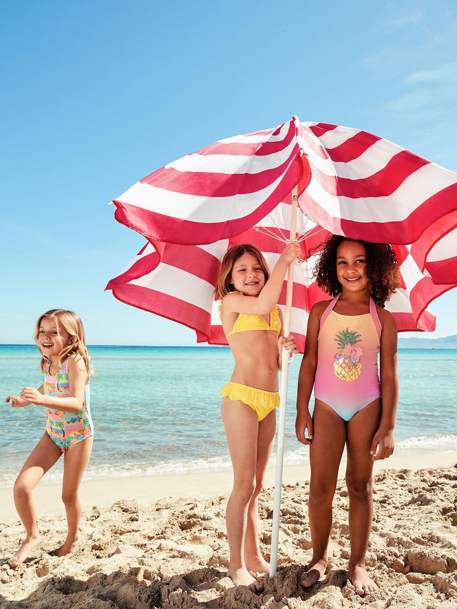 Product image 4 of 4, which shows Monsoon Kids' Pineapple Sequin Swimsuit, Multi, 3-4 years