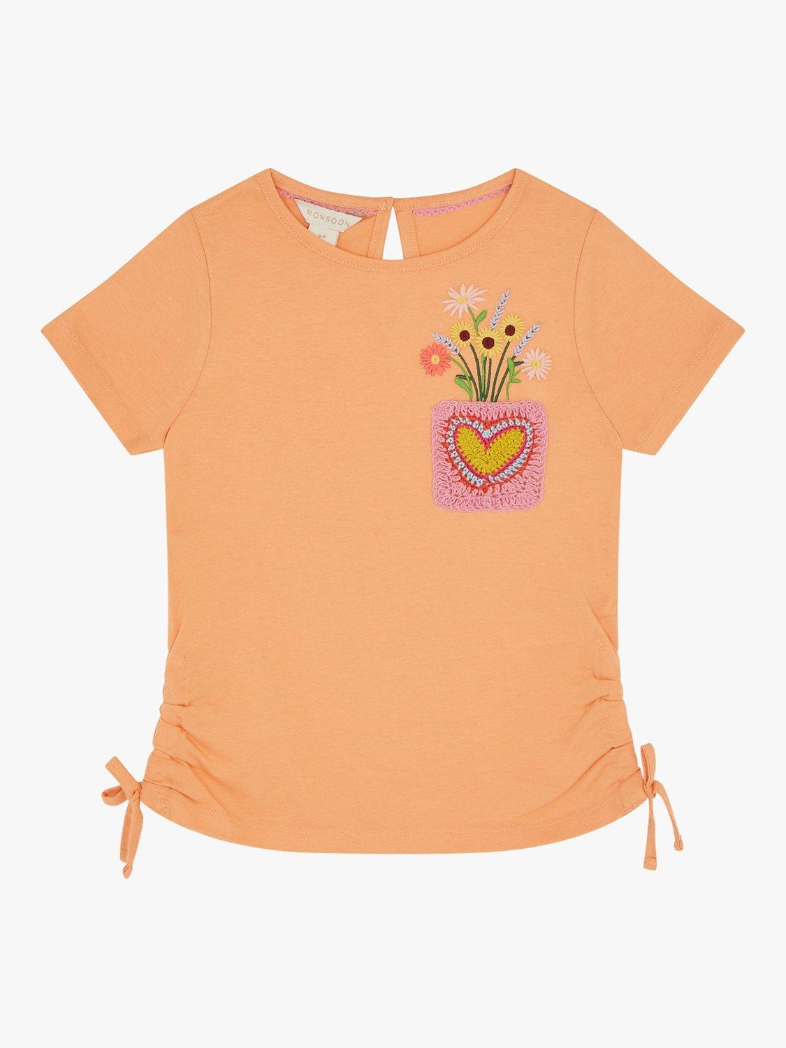 Monsoon Kids' Floral Embroidered Crochet Pocket Top