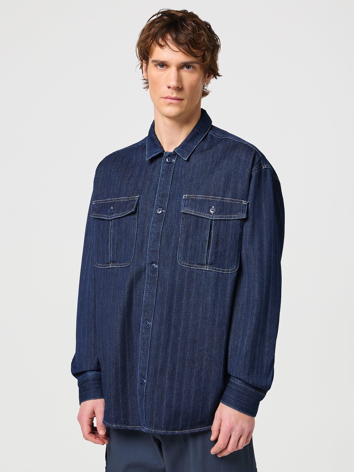 Wrangler Casey Jones Utilty Shirt, Medium Indigo