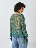 AND/OR Aurora Sheer Blouse, Green/Multi