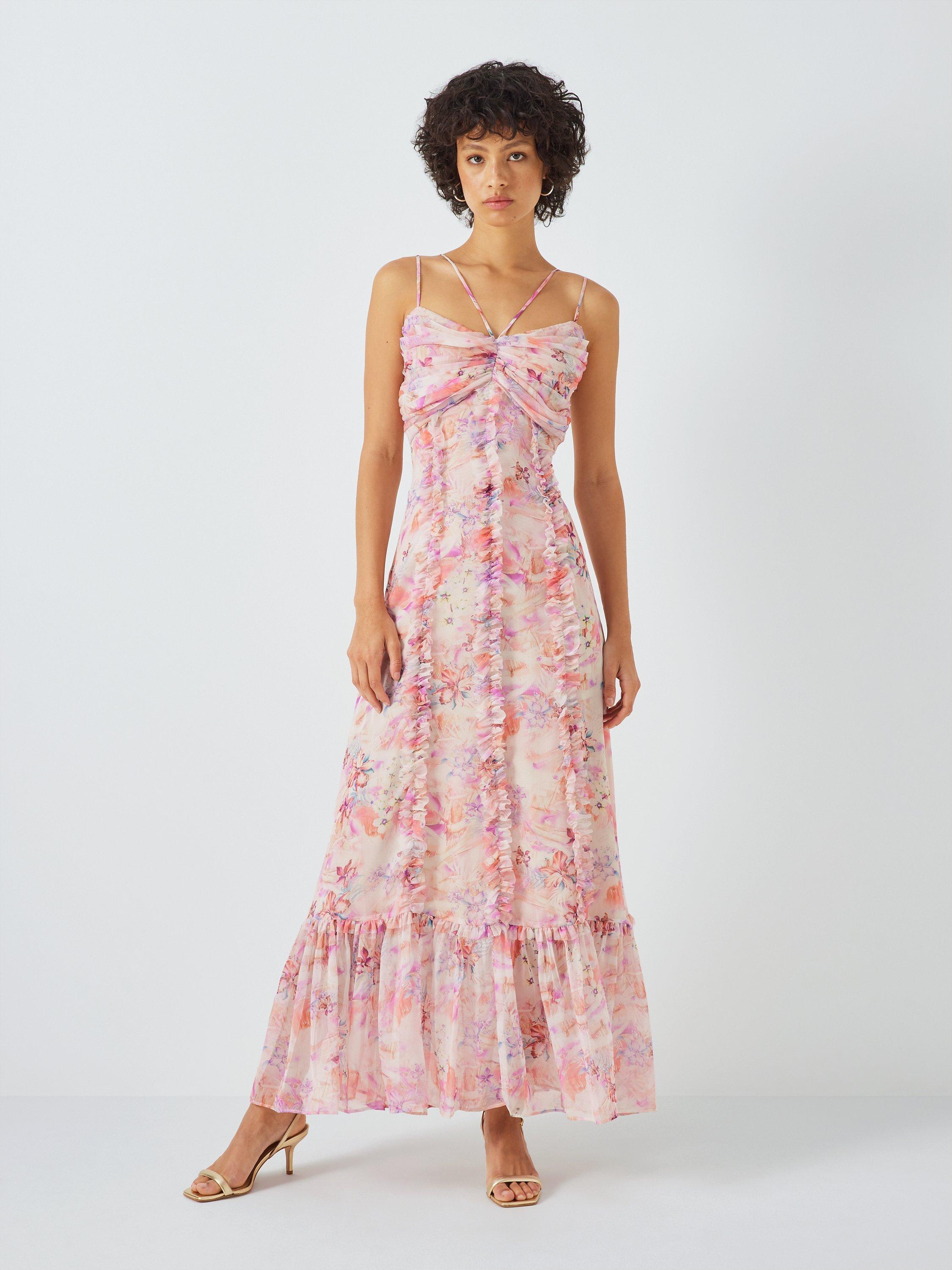 Elliatt Je Taime Floral Print Maxi Dress, Pink/Multi
