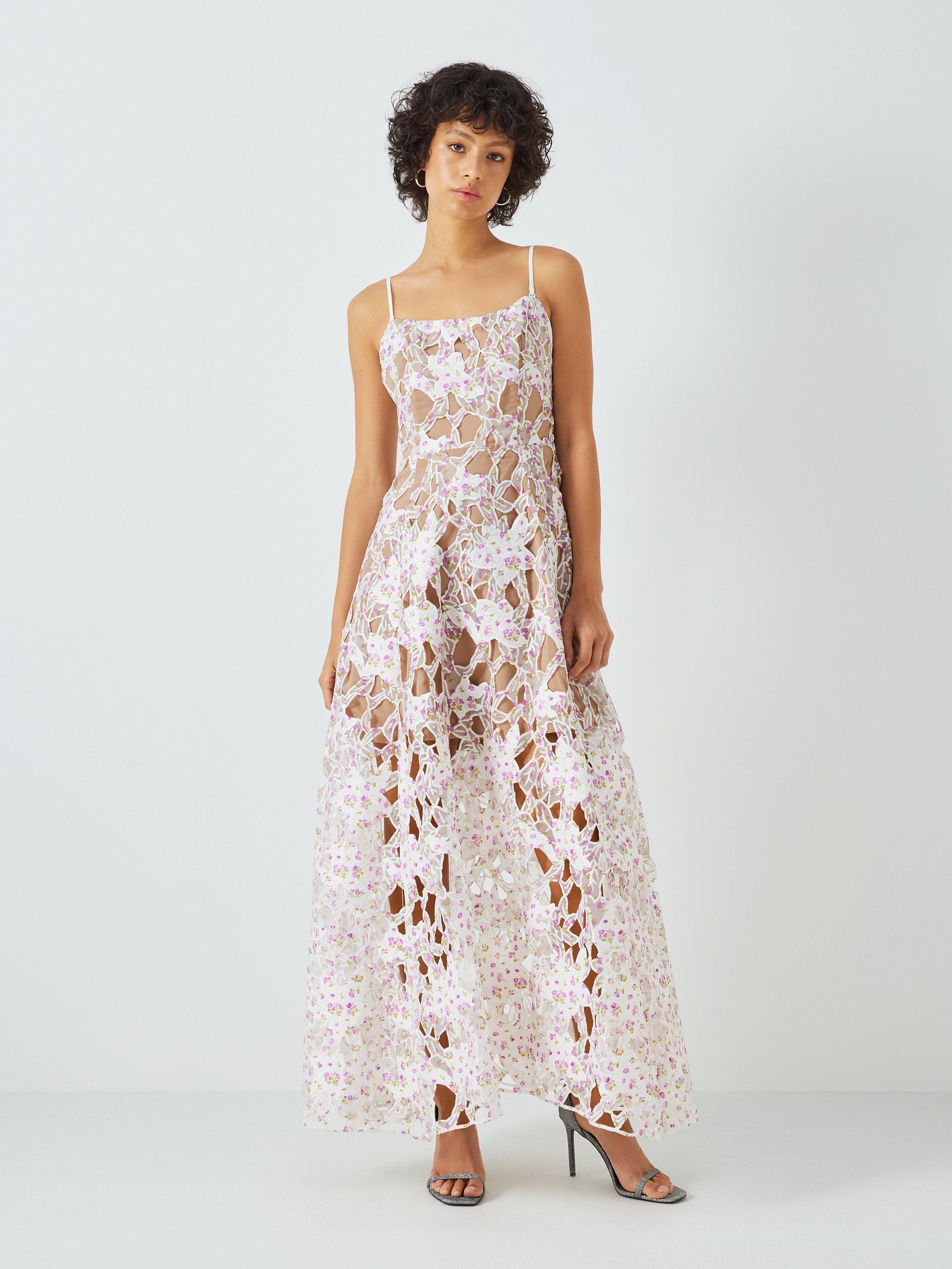Product image 1 of 6, which shows Elliatt Connection Broderie Lace Maxi Dress, Natural/Multi, S