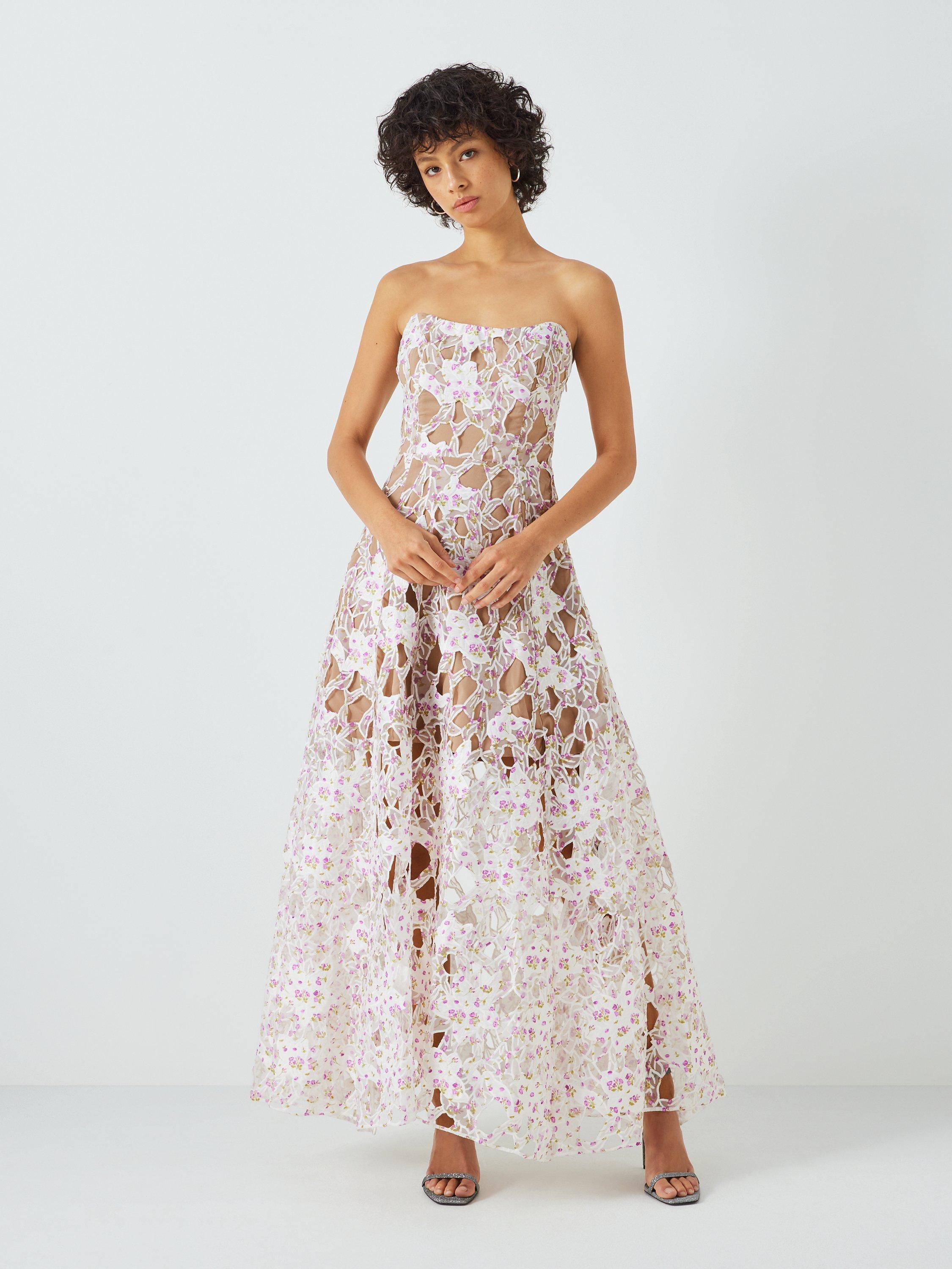 Product image 3 of 6, which shows Elliatt Connection Broderie Lace Maxi Dress, Natural/Multi, S