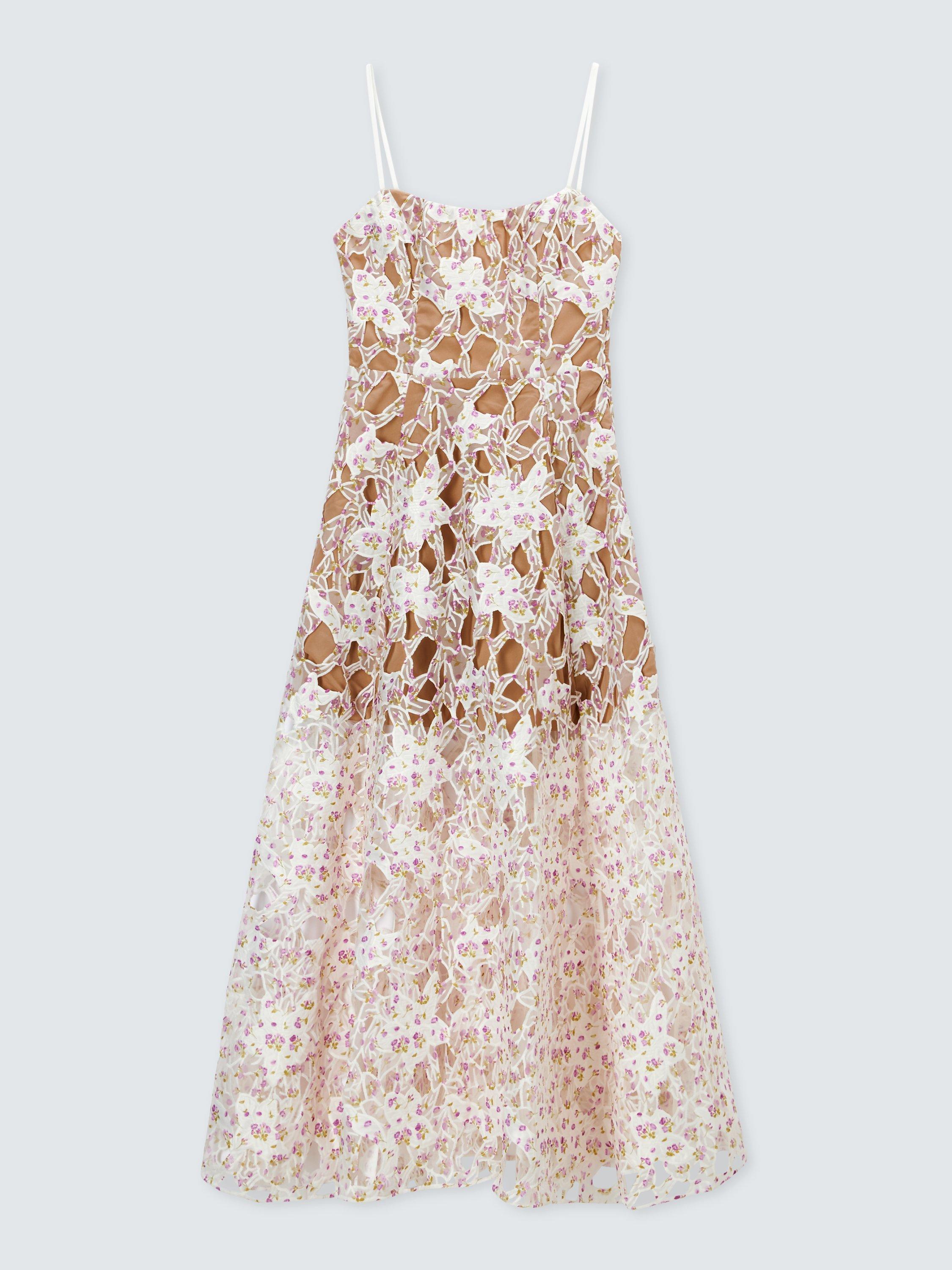 Product image 4 of 6, which shows Elliatt Connection Broderie Lace Maxi Dress, Natural/Multi, S