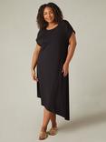 Live Unlimited Curve Jersey Asymmetric Dress, Black