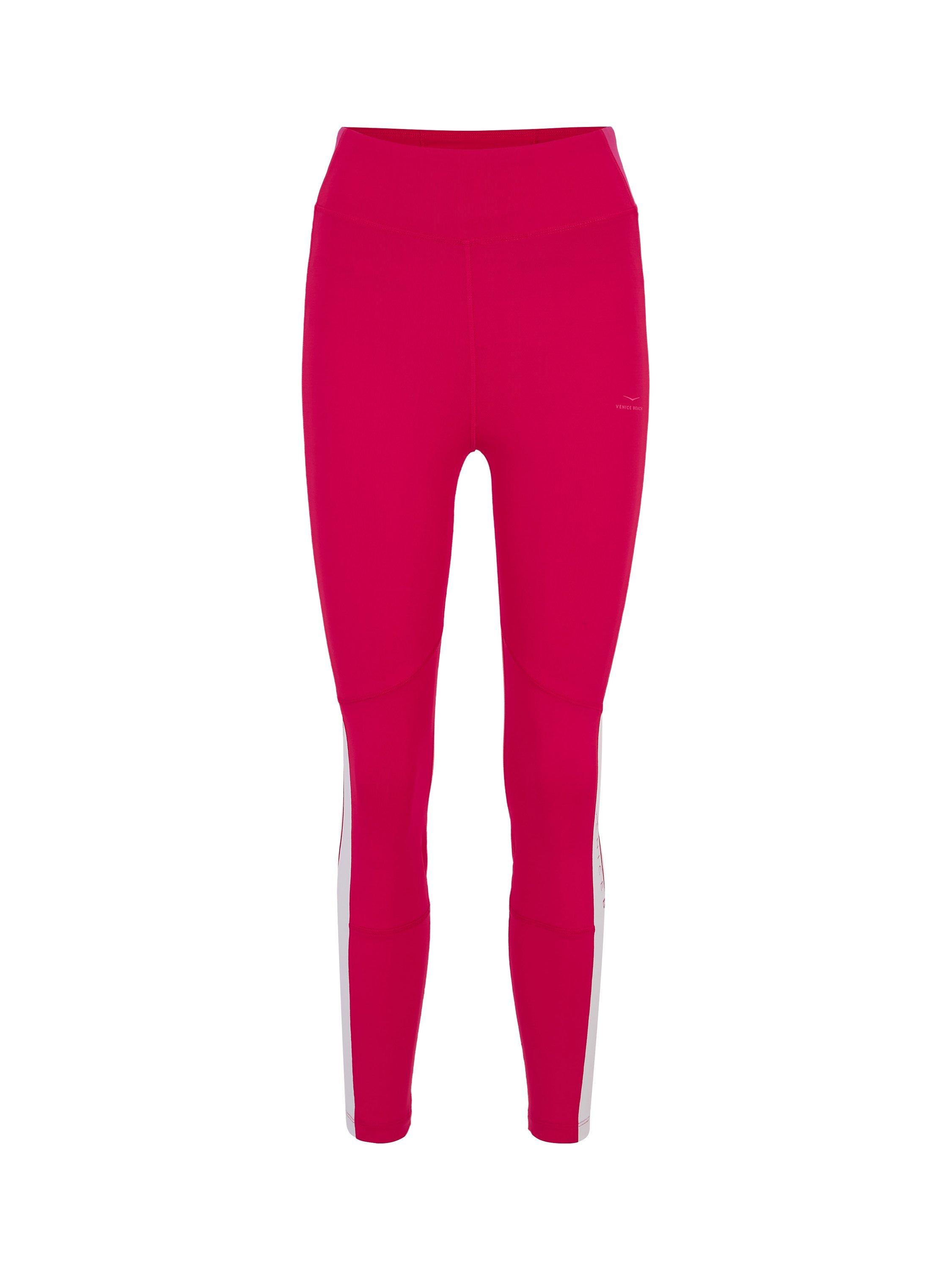 Product image 4 of 7, which shows Venice Beach Clifia 7/8 Sports Leggings, Ruby Red/Virtual Pink, XS
