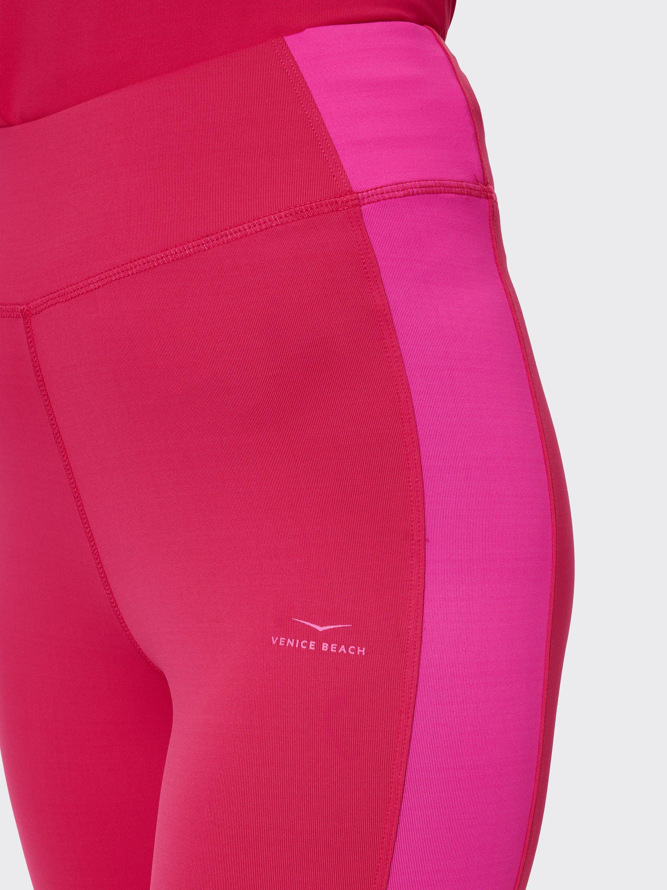 Product image 6 of 7, which shows Venice Beach Clifia 7/8 Sports Leggings, Ruby Red/Virtual Pink, XS