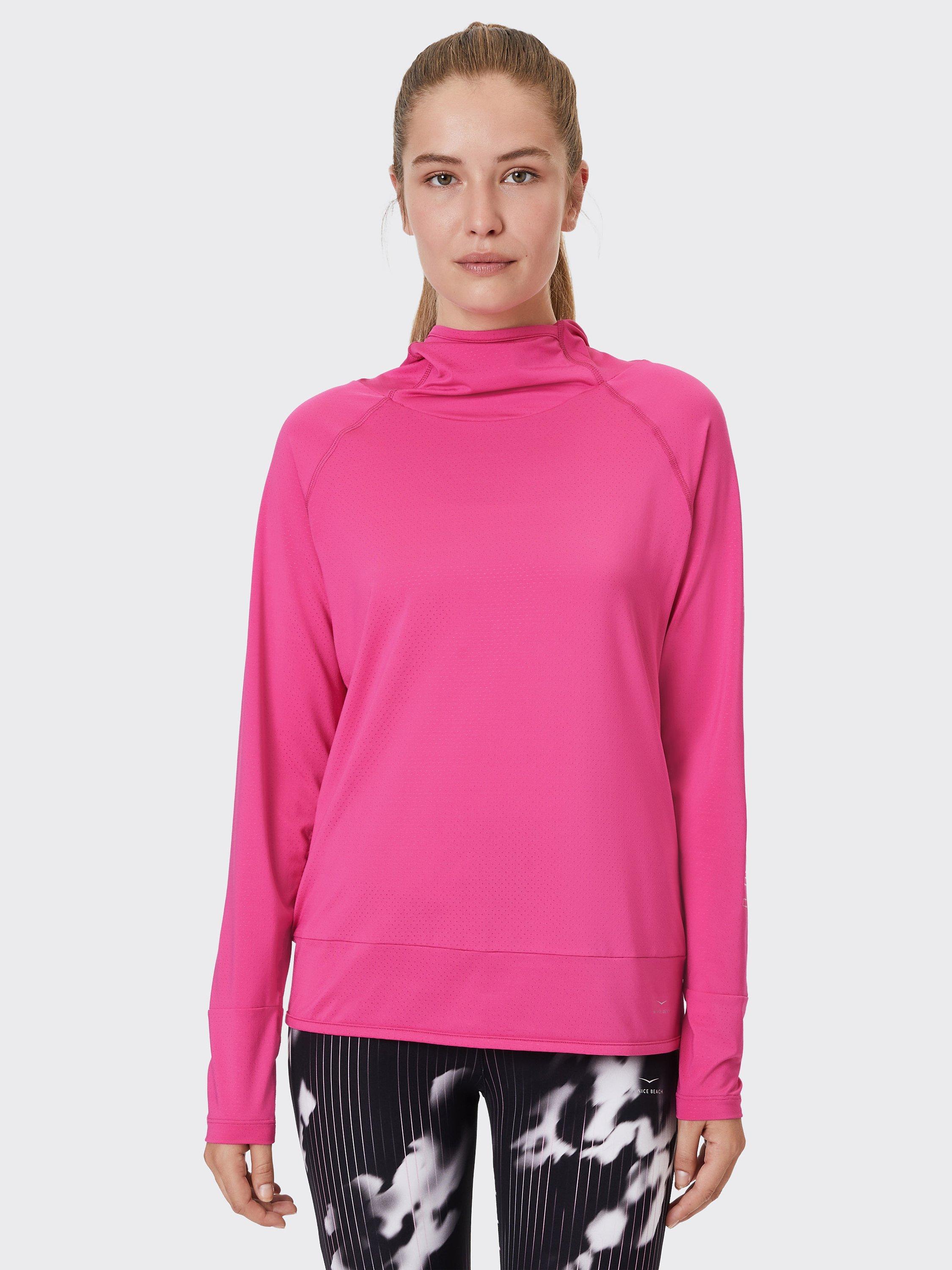 Product image 1 of 7, which shows Venice Beach Minka Long Sleeve Hooded Top, Virtual Pink, XS