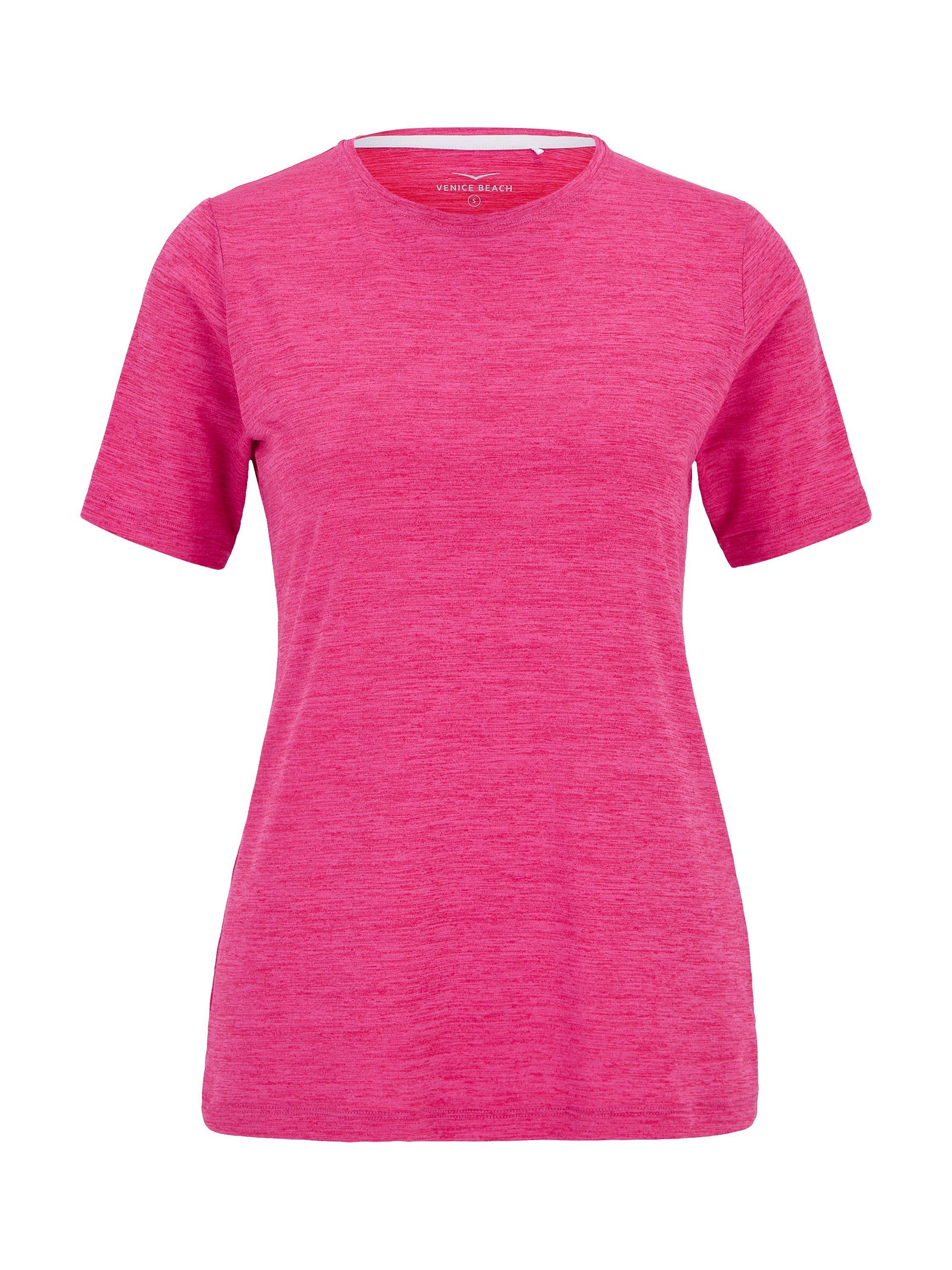 Product image 4 of 7, which shows Venice Beach Sia Melange Relaxed Fit Sports T-Shirt, Virtual Pink, XS