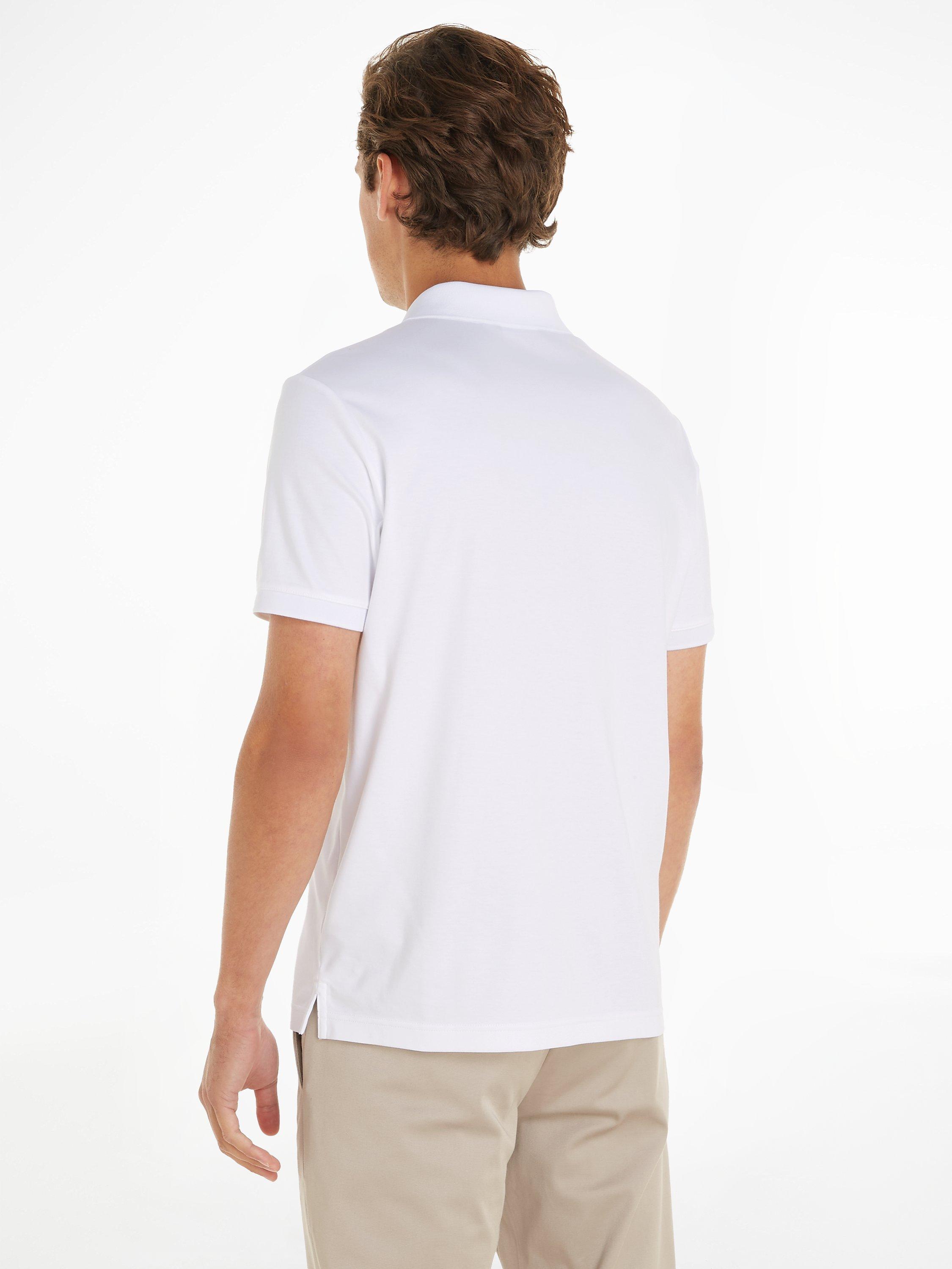 Product image 2 of 5, which shows Calvin Klein Cotton Zip Polo Top, Bright White, XS