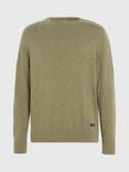 Calvin Klein Slub Organic Cotton Textured Jumper, Delta Green