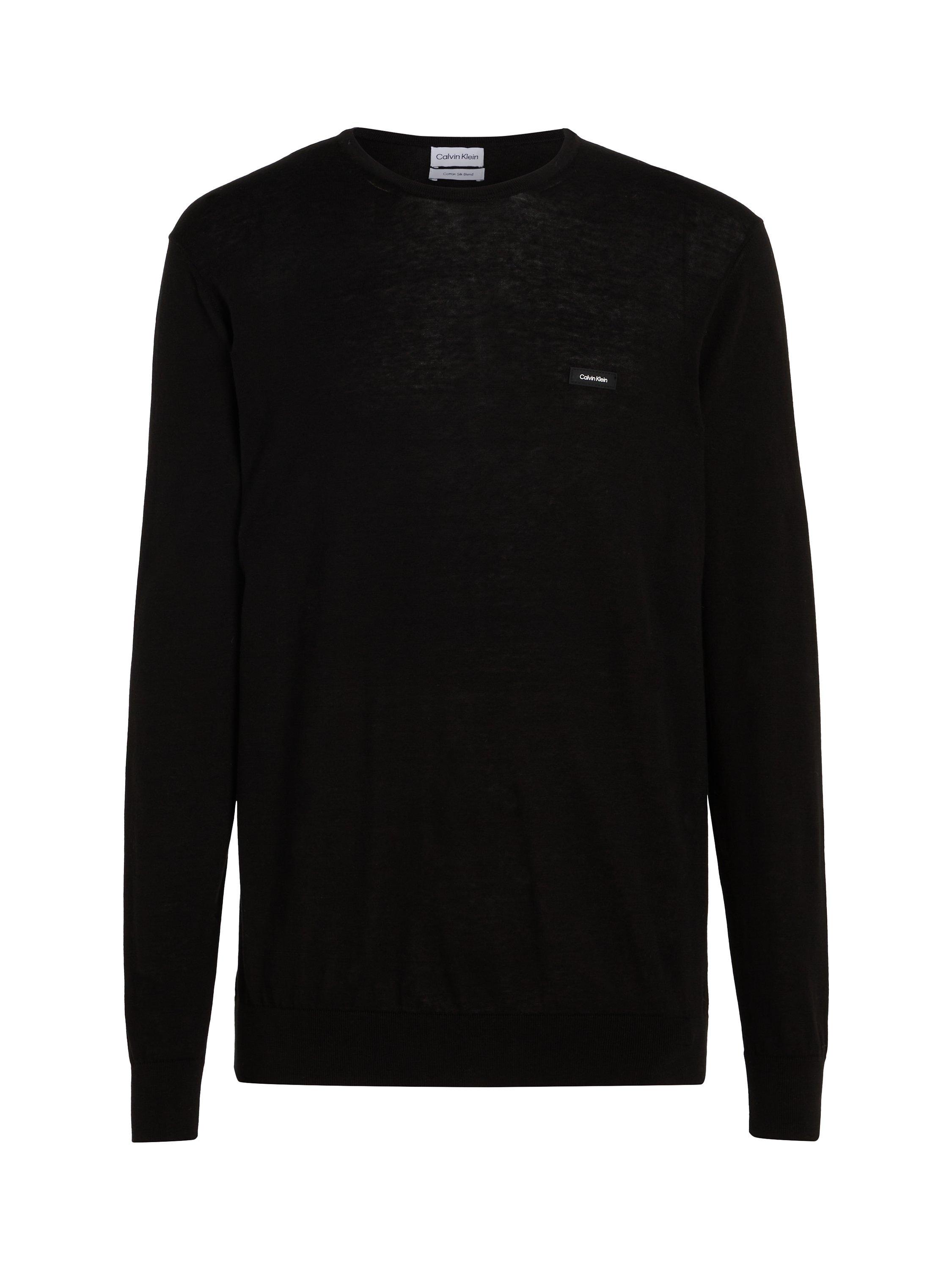 Calvin Klein Silk Cotton Blend Jumper, Black, XS