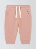 John Lewis ANYDAY Baby Cotton Joggers, Pink