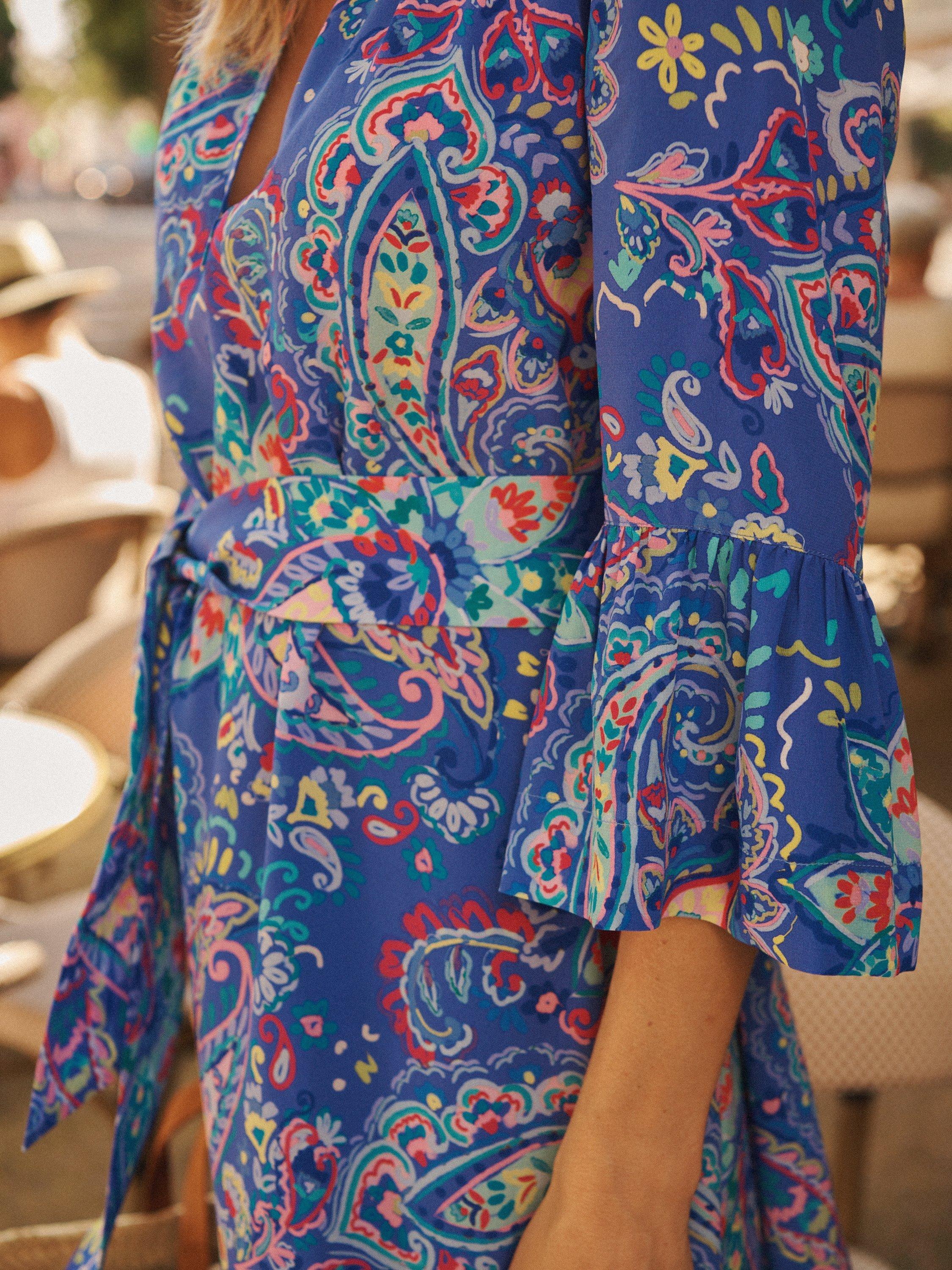 Product image 6 of 10, which shows NRBY Penelope Painterley Paisley Silk Dress, Multi, XS