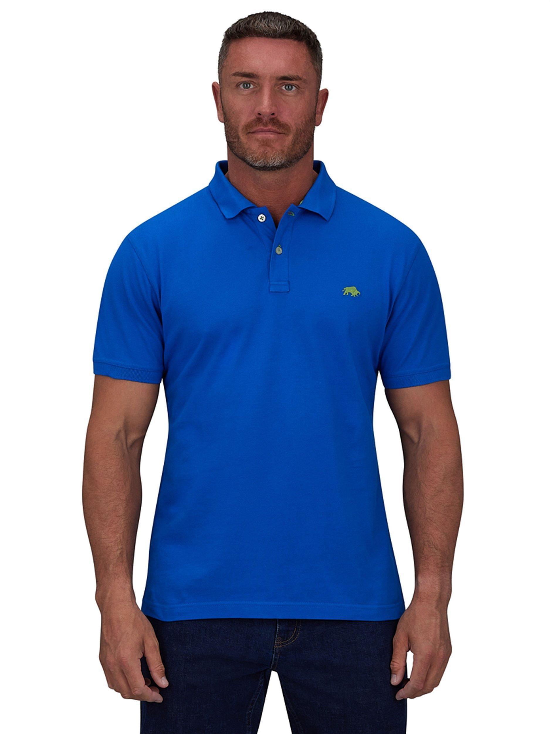 Product image 1 of 7, which shows Raging Bull Classic Organic Cotton Pique Polo Shirt, Cobalt Blue, S