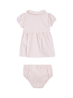 Tommy Hilfiger Baby Flag Logo Gingham Dress & Bloomer Set, White/Pink - view 2, White/Pink