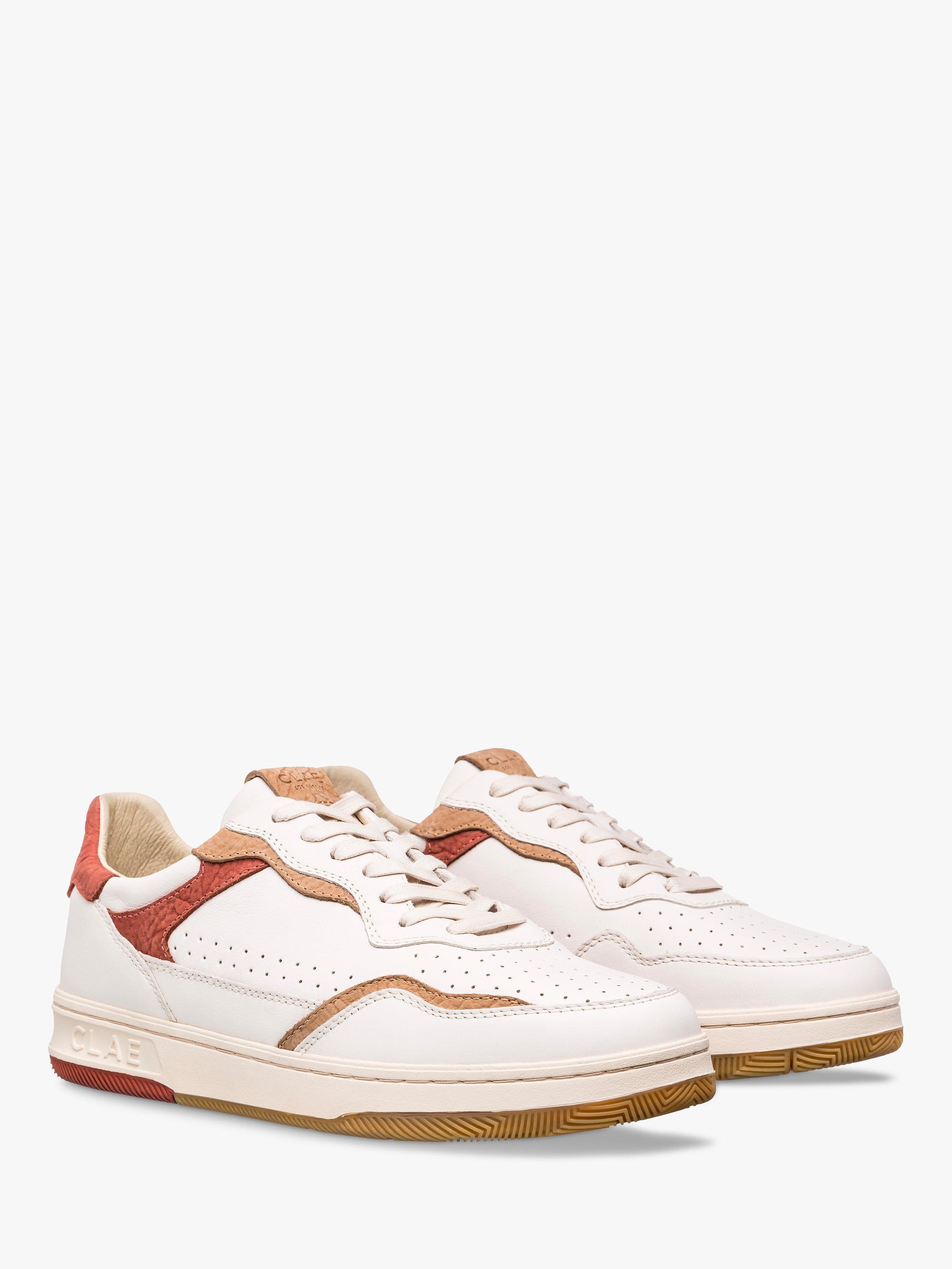 Product image 3 of 5, which shows CLAE Haywood Leather Lace Up Trainers, Off White/Clay, 3