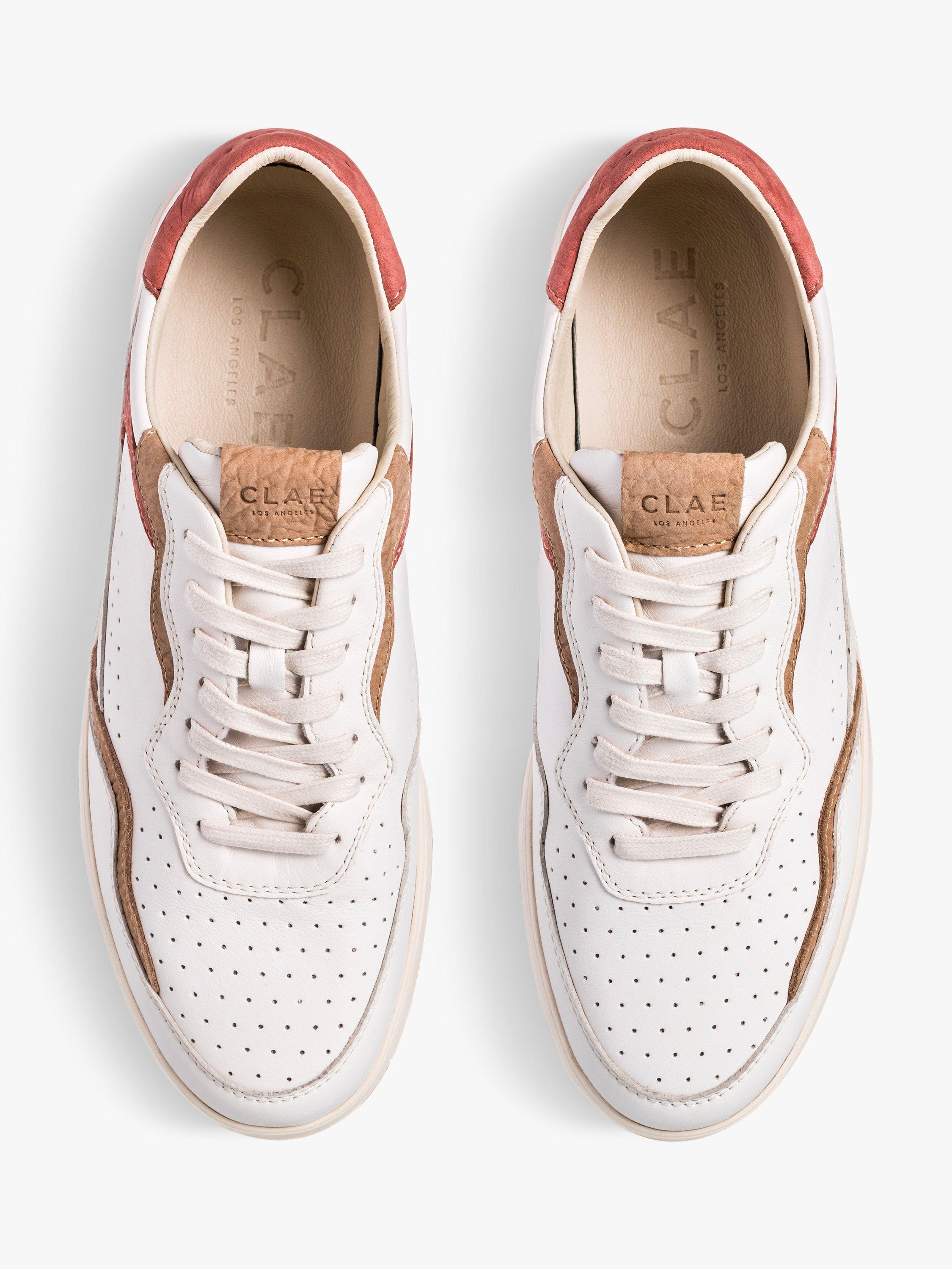 Product image 4 of 5, which shows CLAE Haywood Leather Lace Up Trainers, Off White/Clay, 3