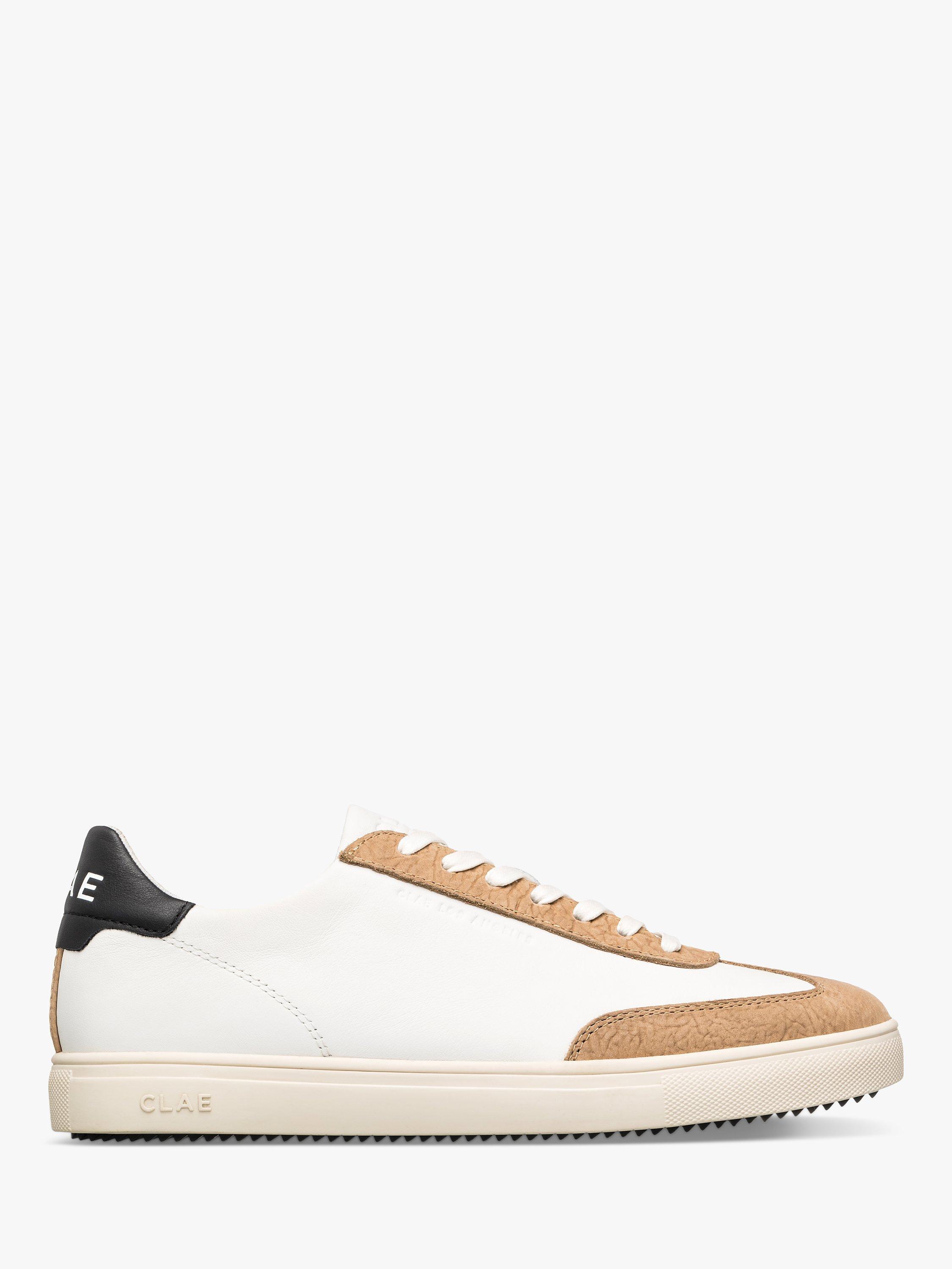 Product image 1 of 5, which shows CLAE Deane Leather Trainers, White/Tan, 7