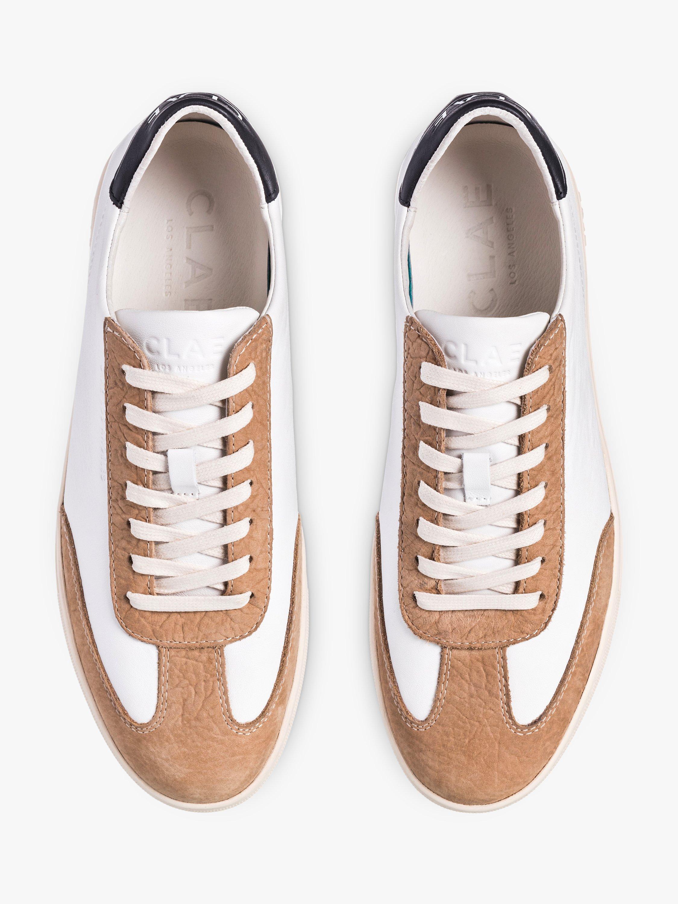 Product image 4 of 5, which shows CLAE Deane Leather Trainers, White/Tan, 7