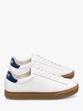 CLAE Bradley Venice Leather Lace Up Trainers, White/Denim/Dark Gum