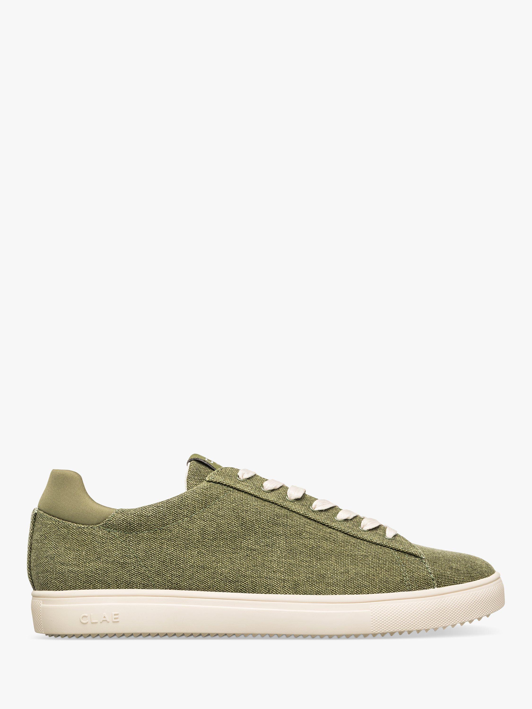 Product image 1 of 5, which shows CLAE Bradley Textile Lace Up Trainers, Olive Wash, 10