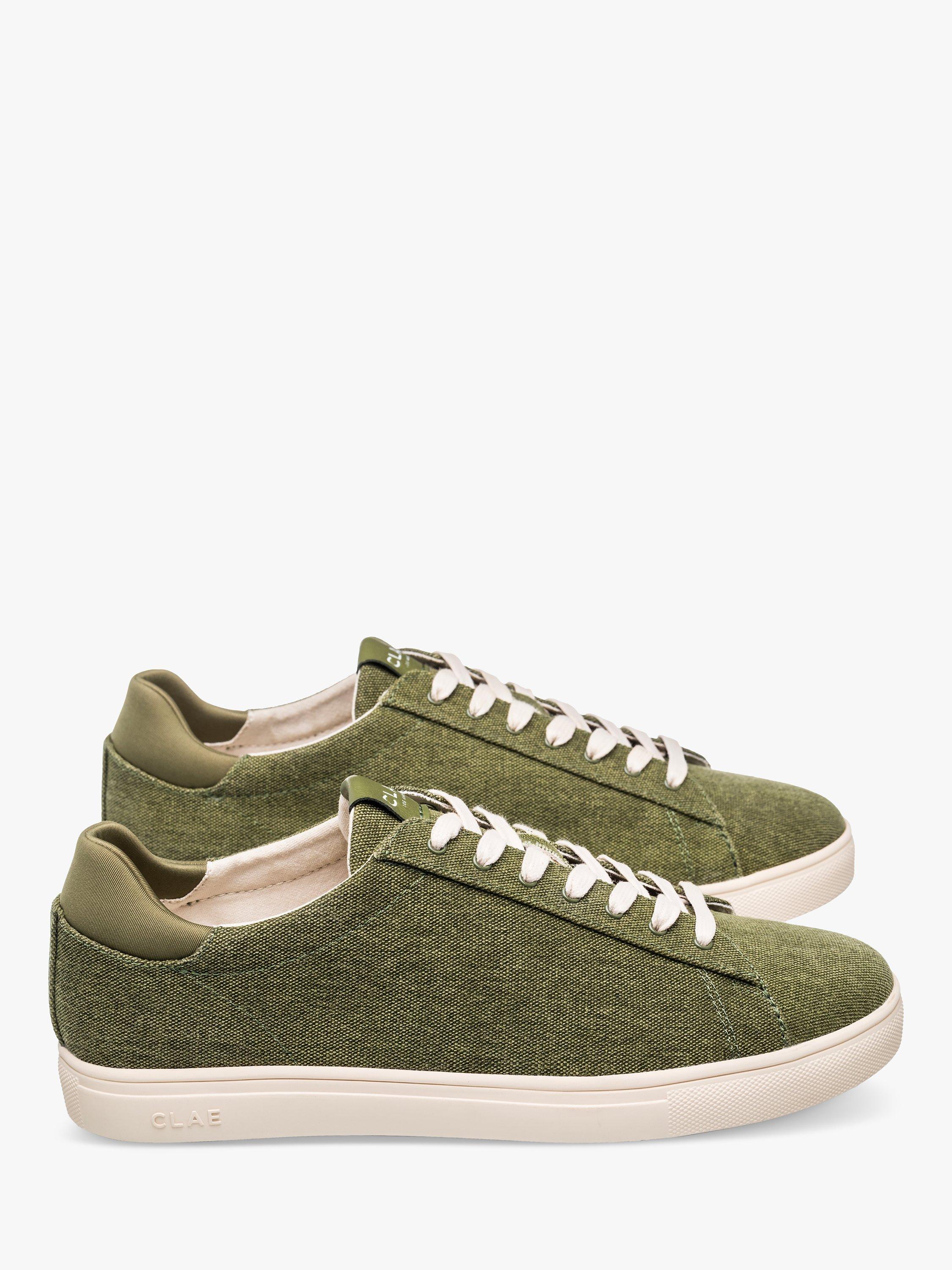 Product image 2 of 5, which shows CLAE Bradley Textile Lace Up Trainers, Olive Wash, 10