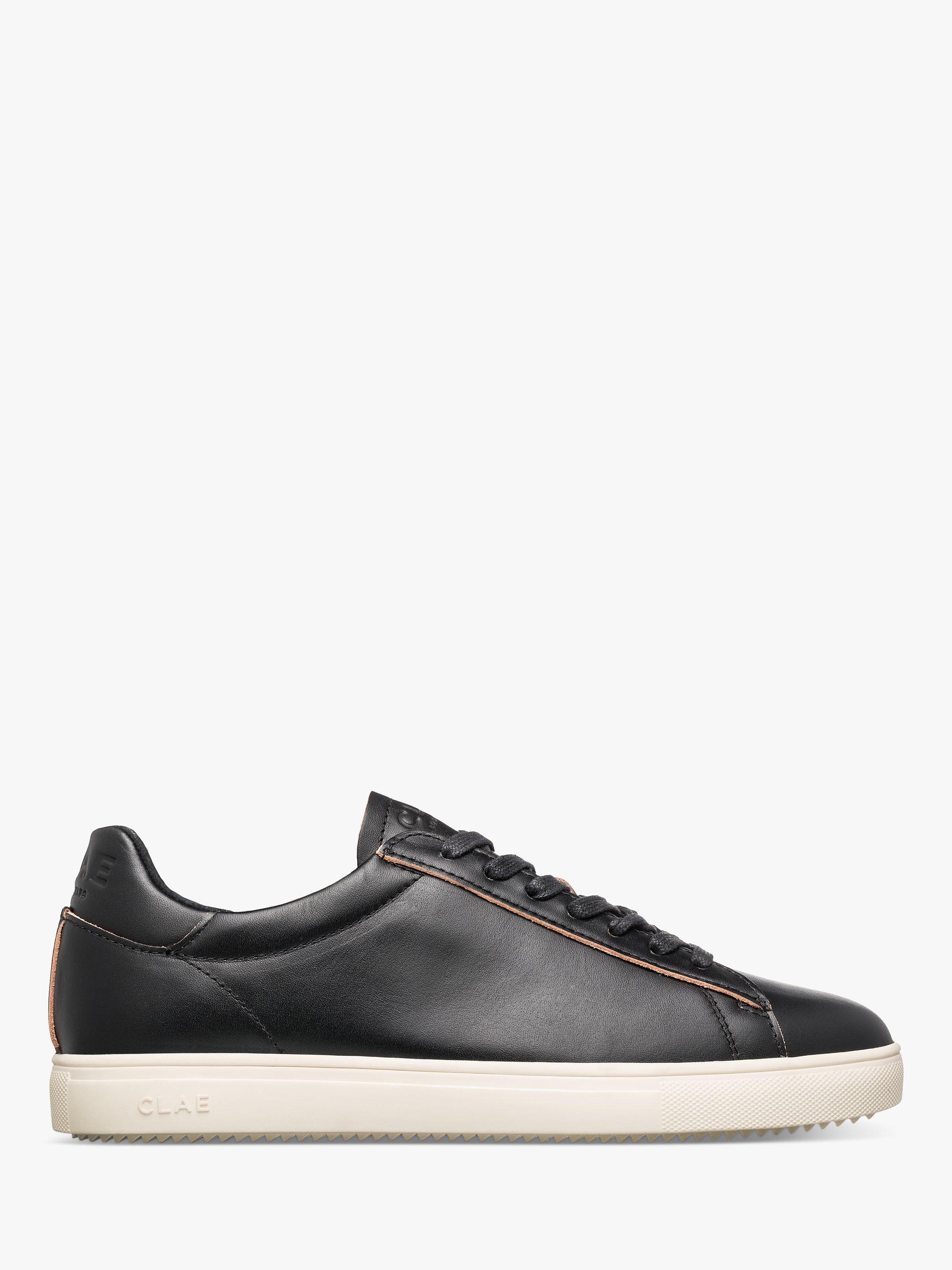 CLAE Bradley Raw Edge Leather Trainers, Black