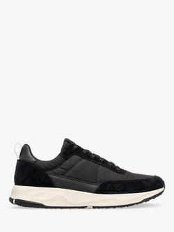 CLAE Owens Suede Lace Up Trainers, Black, Black
