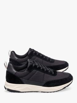 CLAE Owens Suede Lace Up Trainers, Black - view 2, Black