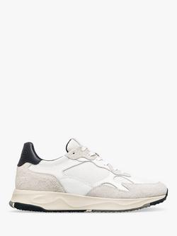 CLAE Zuma Leather Lace Up Trainers, White/Navy, White/Navy