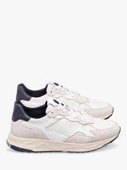 CLAE Zuma Leather Lace Up Trainers, White/Navy - view 2, White/Navy