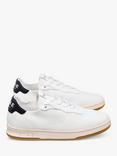 CLAE Malone Knitted Lace Up Trainers, White/Black