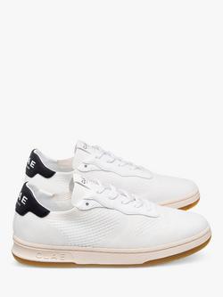 CLAE Malone Knitted Lace Up Trainers - view 2, White/Black