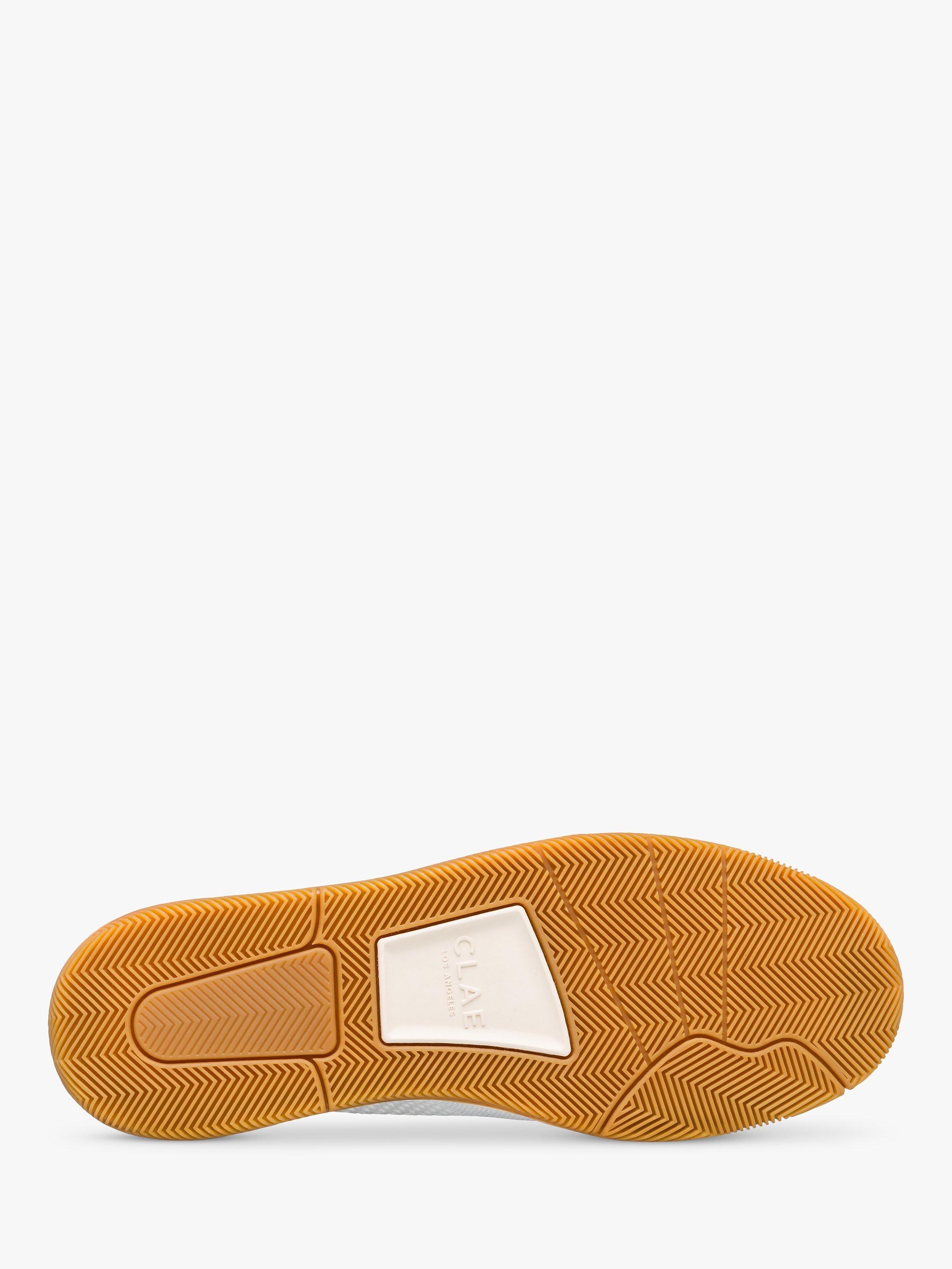 Product image 5 of 5, which shows CLAE Malone Knitted Lace Up Trainers, White/Black, 3