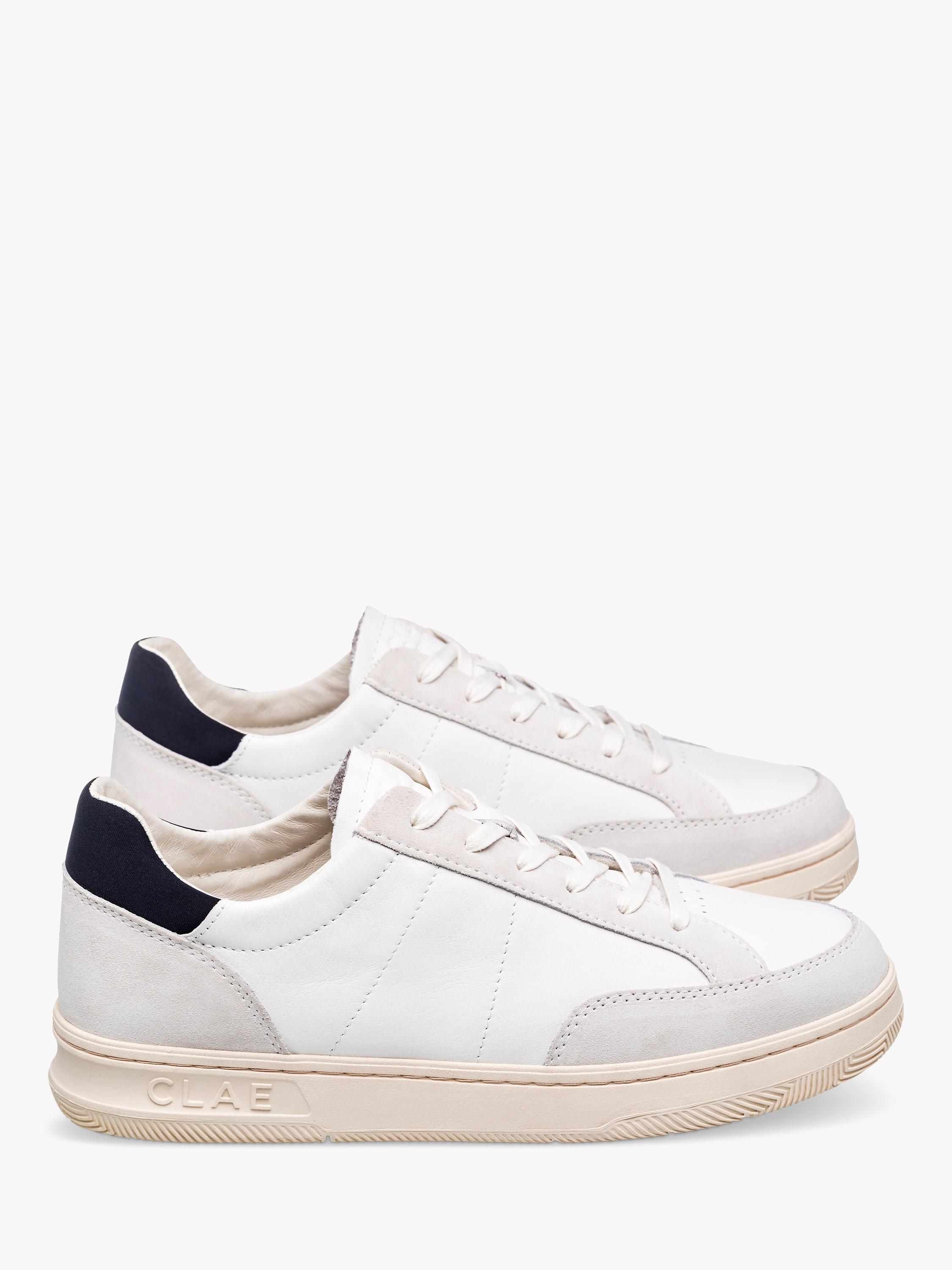 Product image 2 of 5, which shows CLAE Monroe Leather Lace Up Trainers, White/Navy, 11